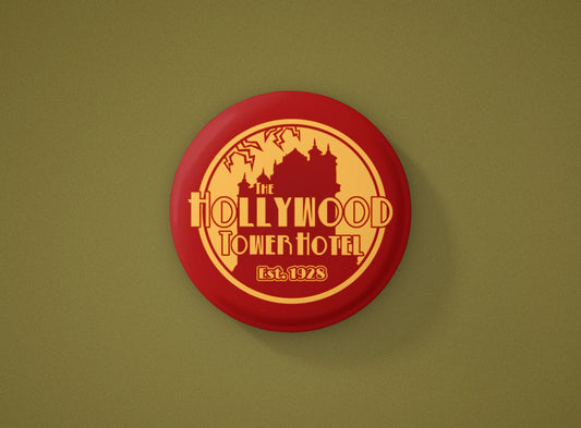 Hollywood Tower Hotel Badge